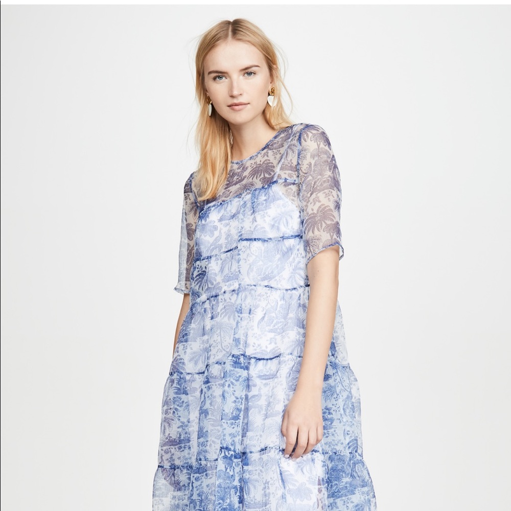 Staud Hyacinth Blue Toile Dress